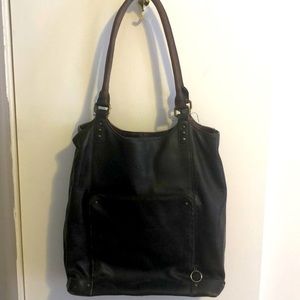 Leather Laptop Bucket Tote In Expresso 
